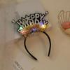 Plastic Ball LED Light Hair Hoop Letter Children Birthday Hair Bands Happy Birthday Headband  Girls