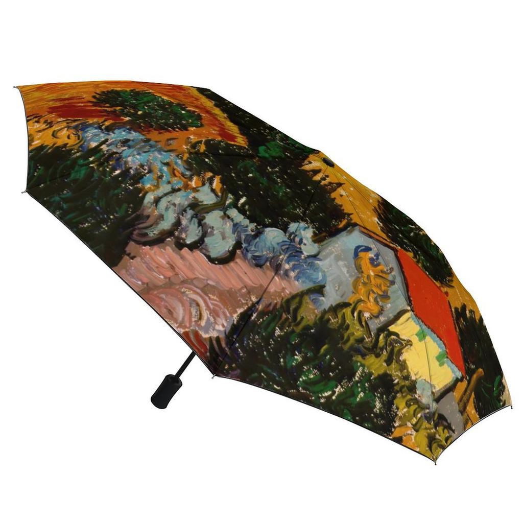 Vincent Van Gogh Paraply Landskapsmönster Sol Anti-UV Paraply Stark Mode Automatiskt Utomhus Målningsparaply