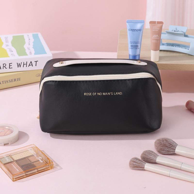Stylish High-Grade PU Leather Makeup & Toiletry Travel Bag with Large Capacity