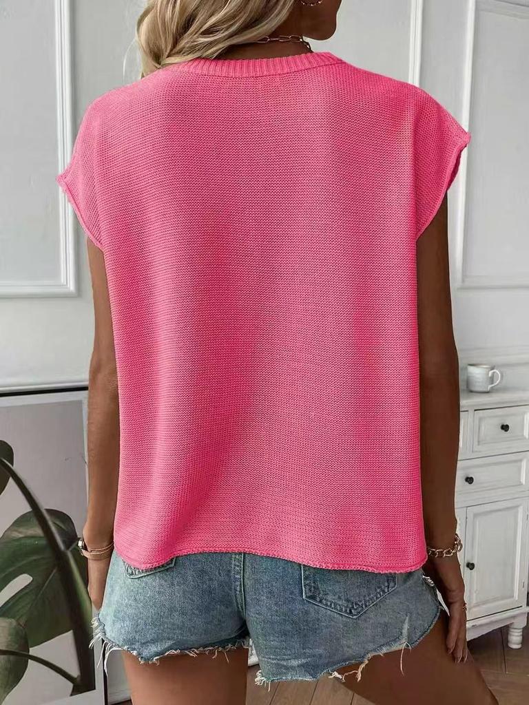 2026 Women's Casual Summer Knit Top - Versatile, Slimming, Loose Fit