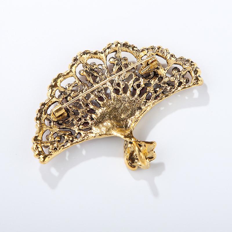 Vintage-Broschen aus Metall, klassische Fächer, modische Unisex-Anstecknadeln für Mäntel und Kleidung, Schmuckaccessoires