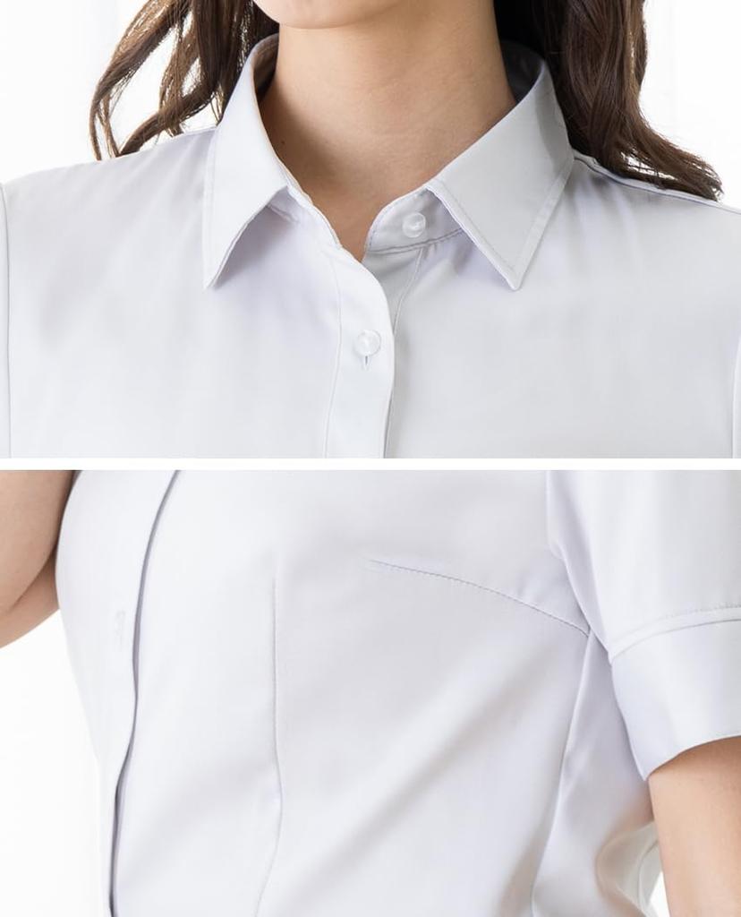 Gestreiftes Kleid Kurz Job Nein Locker Groß Weiß Größe 19 Weiße Streifen [Rot hinzufügen] Hemd, Hemd, Damen, Ärmel, Büro, Jagd, Bügeln, Passform, Größe,