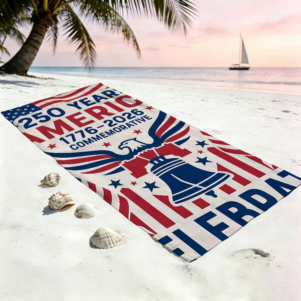 A-america Celebrates 250 Years Towel Large Quick-Drying Microfiber soft Beach Towel for Travel Fitness Sauna Bathing Camping