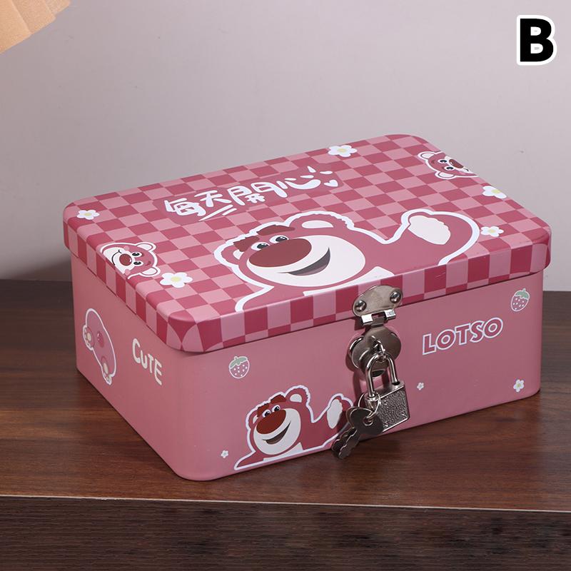 1Pc Lockable Storage Box Desktop Home Use Tinplate Can Money Box For Kids Waterproof Portable Secret Safe Box