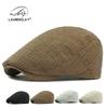 Spring New Simple Classic Imitation Hemp Beret Men's British Retro Forward Hat Casual Versatile Cap Women