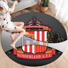 Sunderland Association Football Club Round Area Rug,Carpet Rug for Living Room Bedroom Sofa Playroom Decor,Non-slip Floor Mat