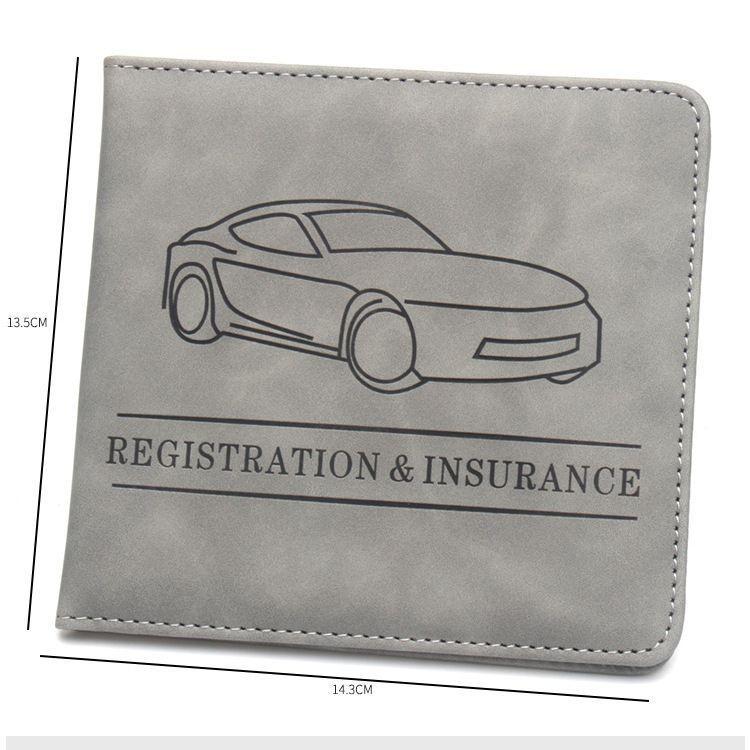 Car Registration And Insurance Holder Car Accessories Vehicle Glove Box Car Organizer Car Essential Document Card Wallet