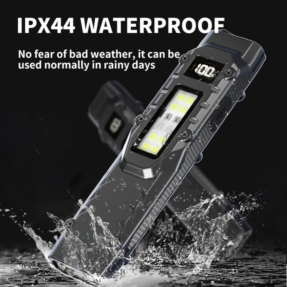 Portable EDC Torch Flashlight USB Rechargeable LED Flashlight IPX44 Waterproof LED Work Light for Emergency Camping,black