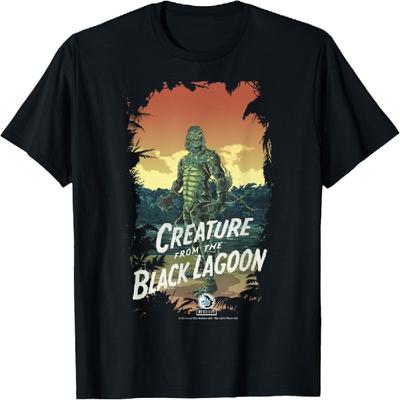 Universal Monsters Kreatur aus dem Schwarzen Lagunental Dunkler Rahmen T-Shirt