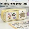 Rabbit Kawaii Pencil Bag Picnic Series Pen Pencil Case Cartoon Stationery Bag  Kids