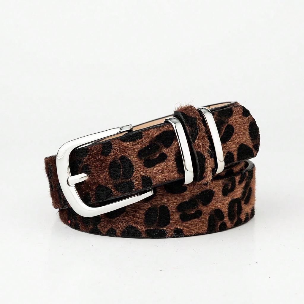 New Leopard Print Snake Print Women's Belt Pin Buckle European and American Versatile Jeans Niche Belt Women