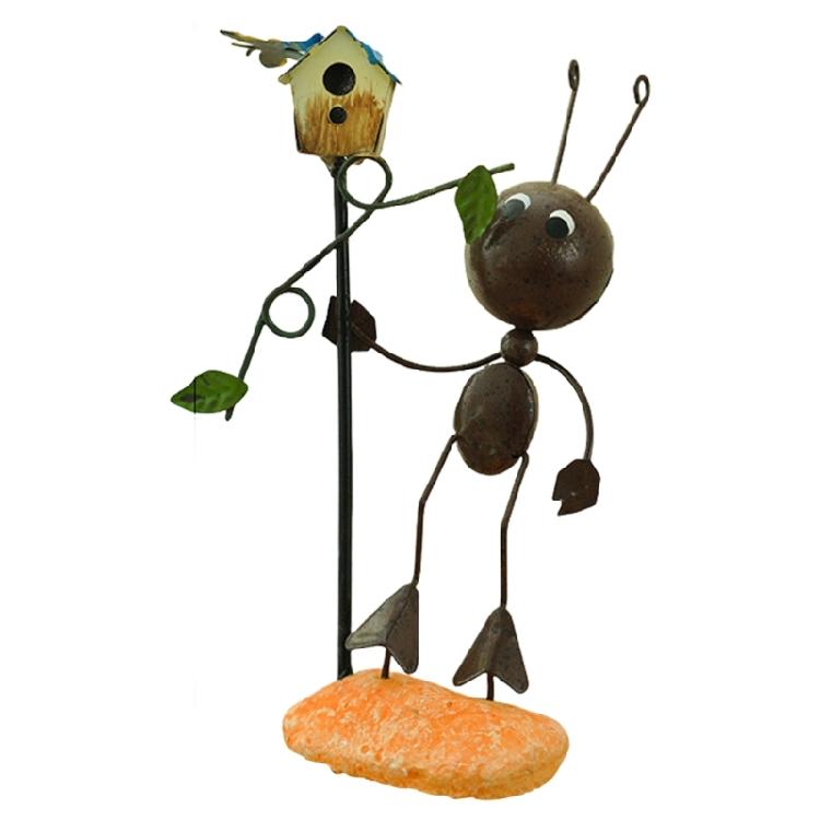Odolné kovové ozdoby mravenců Zahradní socha pro záhony Venkovní dekorace a vylepšení krajiny