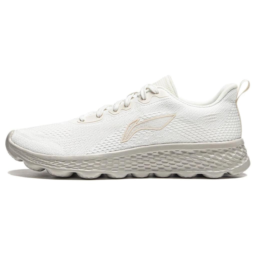 New LiNing Cloud Motion Cushioned Slip Resistant Breathable Reflective Low Top Casual Running Shoes Men's Ecru ARSU023-1