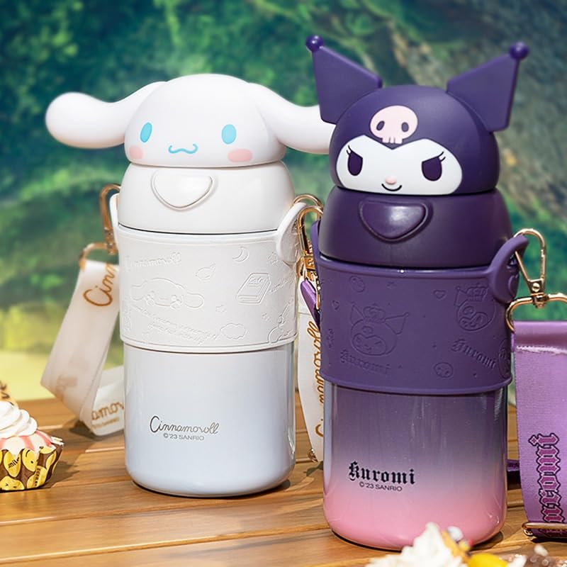 Pochacco, Hello Kitty, Hangyodon, Kuromi, Cinnamoroll, My Melody, Lotso, Alien Water Bottle with Cover and Bag, Children's Stainless Steel Mug,