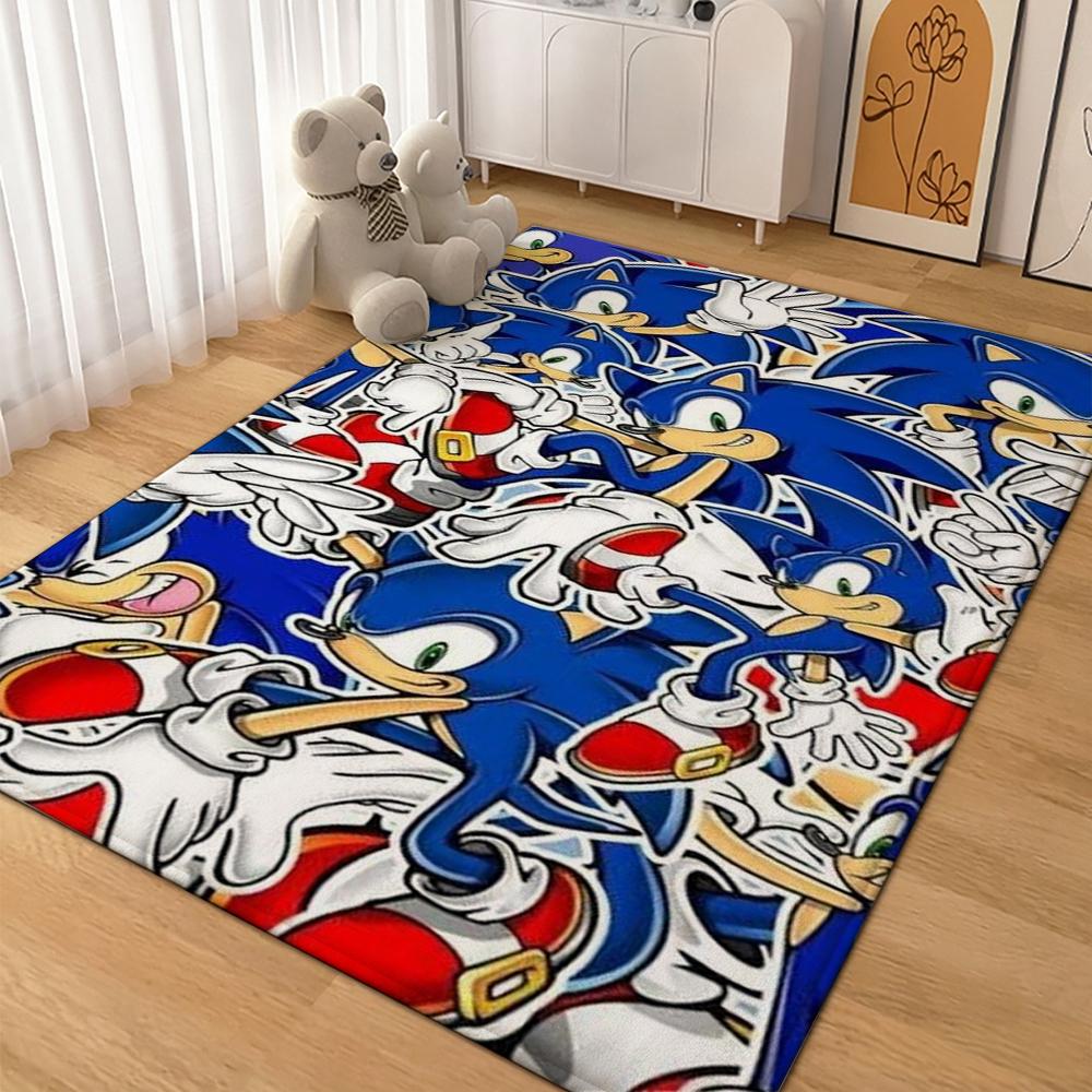 Sonic Hedgehog Carpet Floor Mat Shaggy Rug 8X10 Rug Kids Room Rug Kitchen Floor Mat Fast Drying