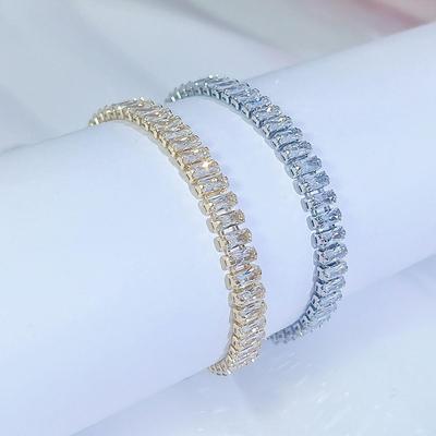 CMM Regalo di gioielli di moda da donna Bracciale tennis AAA+ placcato in oro e argentato con zirconi cubici