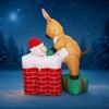 4.92FT Inflatable Toy Santa Man Chimney Reindeer with LED Home Decoration Ornament Xmas Decoration for Yard Supplie Holiday Gift