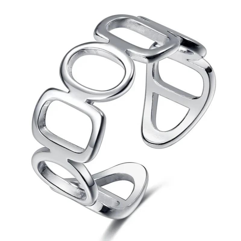 Anelli Originali in Argento 925 Placcato a Doppie Linee per Donne Matrimonio Fidanzamento Anello Vintage da Donna Gioielli Fini per Feste