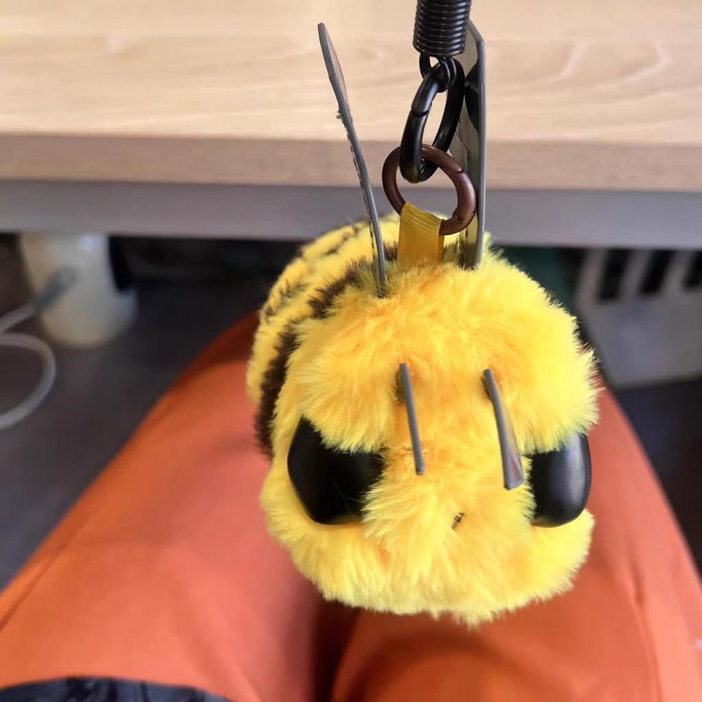 Bee Figure Bag Charm Cute Yellow Animal Pendant Mini Display Ornament Game Movie Inspired Gift