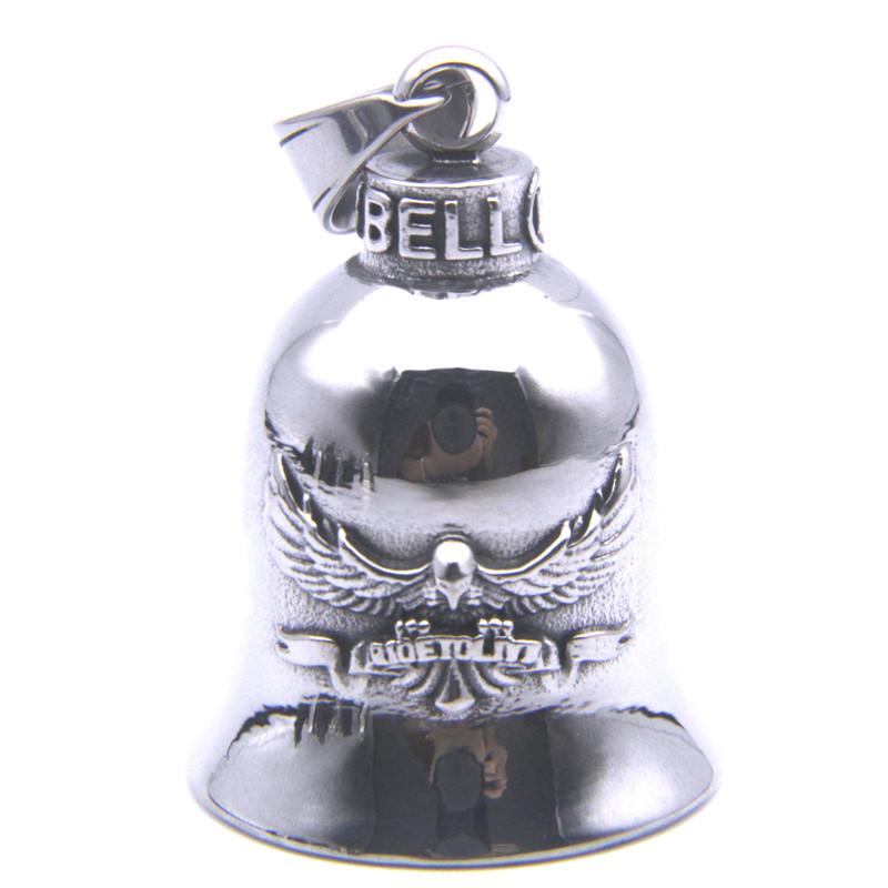 Motorcycles Bell Pendant 316L Stainless Steel Biker Eagle Rider Necklace