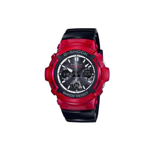 CASIO Men 46.4mm Black Watch AWG-M100SRB-4APR Red