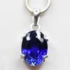 CERTIFIED Oval Blue Tanzanite 20Ct 925 Sterling Silver Natural Pendant Free Gift