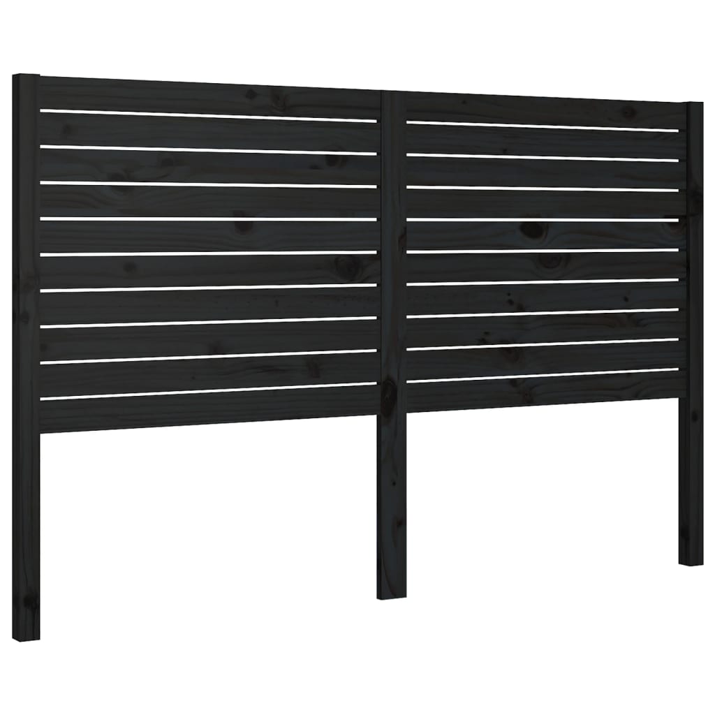 Vidaxl Wezgłowie Łóżka, Czarne, 126X4X100 Cm, Lite Drewno Sosnowe
