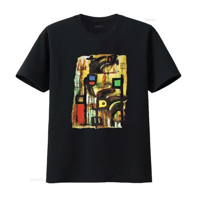 1990s Abstract Art Print T Shirt Retro Modern Design Fashion Vintage Washed Homme Graphic Streetwear Slightly Designer Clothes