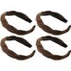 New Simple Wide Side Edge Fabric Hair Band Women Fashion Korean Retro Braided Headband Solid Knot Hoop Girls Hair Accessories