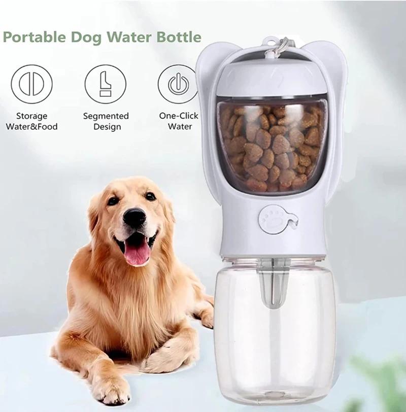 Portable Dog Cat Water Bottle with Food and Water Storage Container for Outdoor Travel Pet Supplies