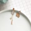 Lovely Cartoon Enamel Moon Cat Drop Earrings For Women Kawaii Cute Pink Bowknot Rabbit Dangle Earrings Girls Jewelry Gifts