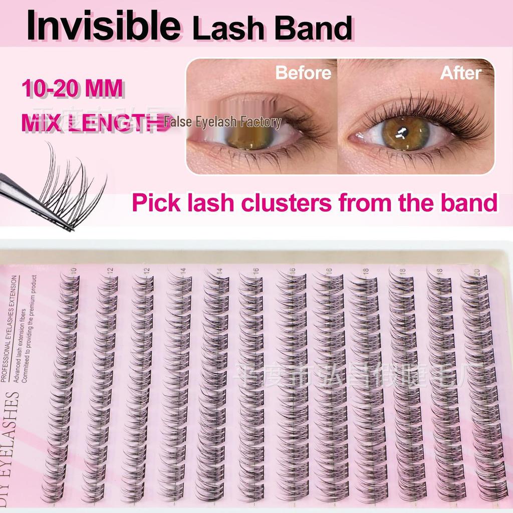 DIY Cluster False Eyelashes Set - Fish Tail Tri-Cluster Self-Grafting Lashes