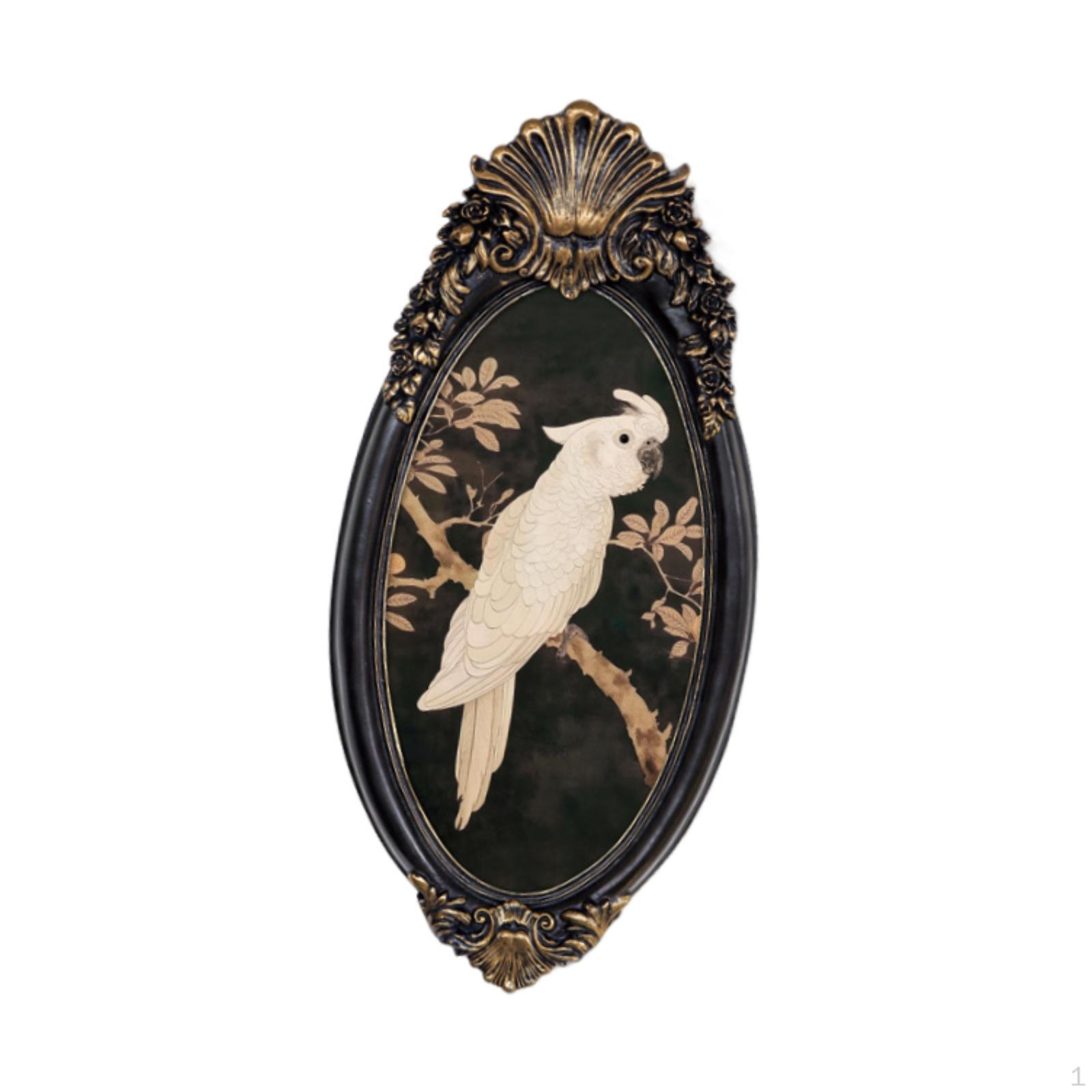 

Oval Picture Art Decor Retro Rustic Novelty Home Ornament Photo Frame for Living Room Kitchen