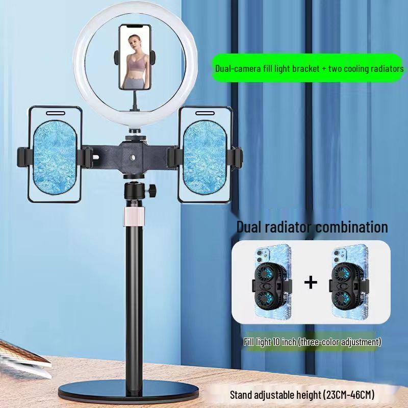 Semiconductor Phone Cooler & Magnetic Tripod with Dual Fill Lights for Streaming