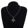 Silver Stainless Steel Witch Knot Pendant Necklace Celtic Knot Lucky Jewelry Christmas Gift for Friends Family