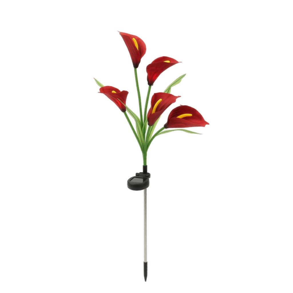 Solar Powered Artificial Flower Garden Light Outdoor Decorative Lawn Lamp with Stake for Patio Yard Pathway Landscape Lighting