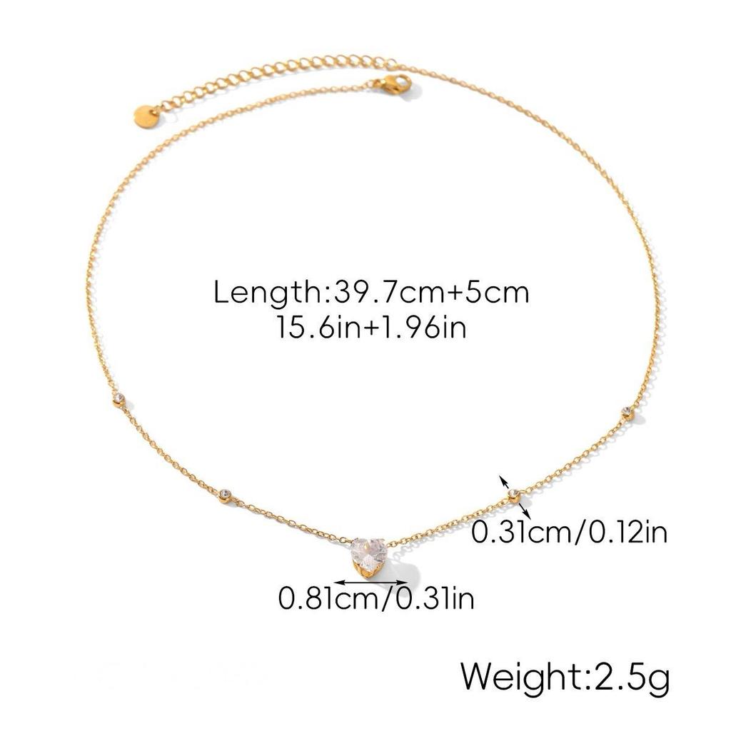 Exquisite 18k Gold Plated Cubic Zirconia Sweater Chains Waterproof Stainless Steel Everyday Fashion Luxury Necklace with Pendant