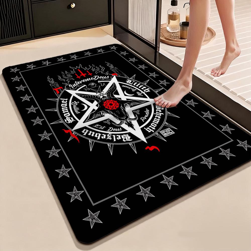 Dark Occult Pentagram Ritual Theme Indoor Rug Allseason Carpet For Bedroom Study Home Decor Halloween Gift