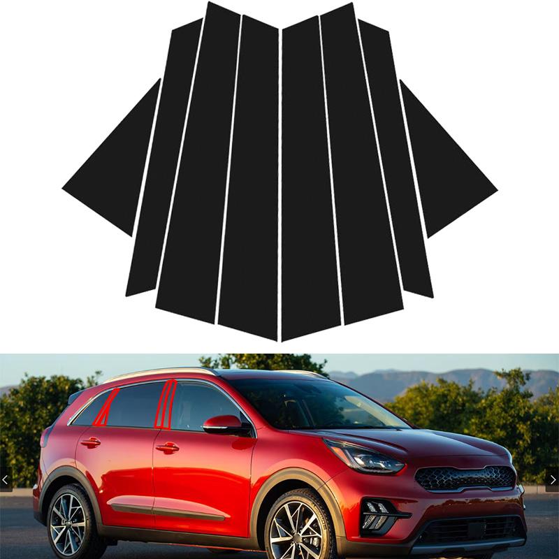 For Kia Niro 2016 2017-2022 Glossy Black Pillar Posts Door Window Trim Cover Car Exterior Moulding Stickers Auto Decal