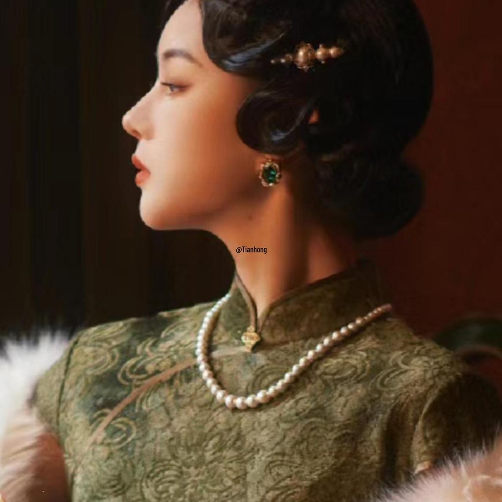 Pearl Clavicle Choker Necklace for Cheongsam - Mid-Length Women's Sweater Chain, 50 Accessories 037