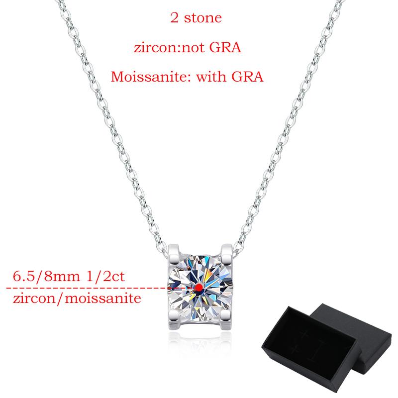 Smyoue 1-2CT Certified D Color Moissanite Pendants for Women Classic Wedding Necklace Original S925  Silver Jewelry GRA