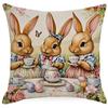 Easter Pillow Cover Rabbit Easter Egg Tea Party Creative Cushion Pillow Cover Premium Durable Quality Useful Practical