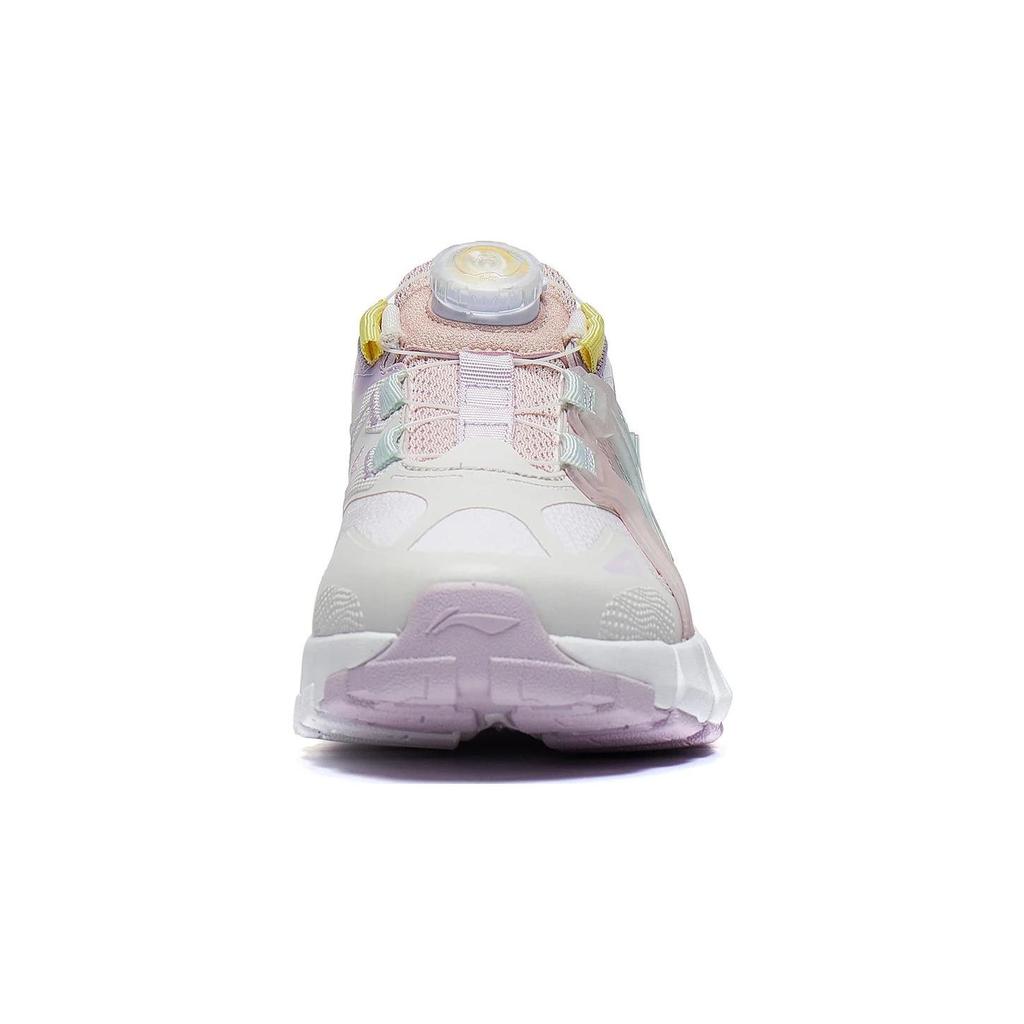 Li Ning Kids Flash Shadow V6 Comfortable Shock Absorbing Durable Low Top Casual Shoes Kids Casual Shoes White Pink YKCT134-4