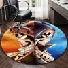 1pc Anime Design Round Carpet Fairy Tail Natsu & Gray Collaboration Chair Mat, Non Slip Rug for Office, Home Decor, Living Room, Bedroom