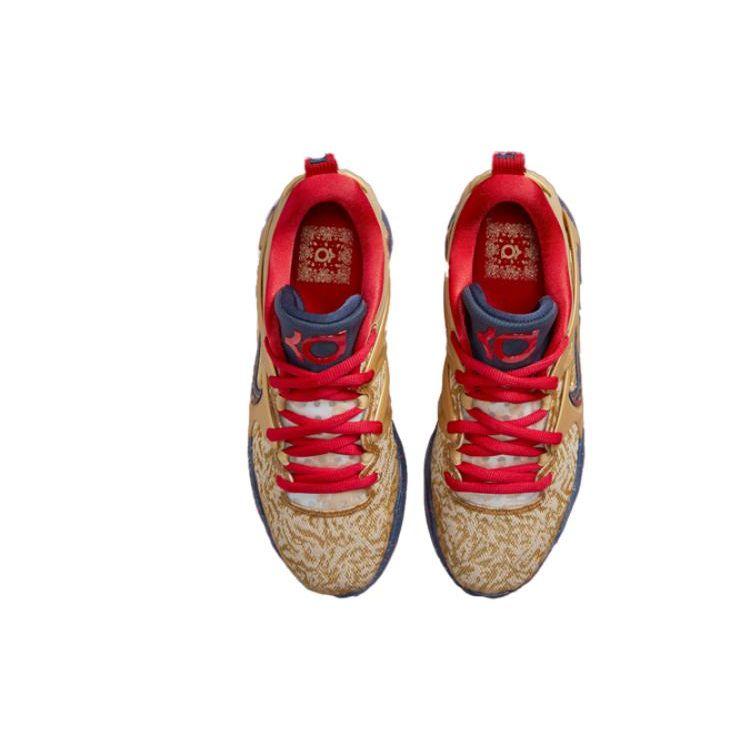 Nike KD 15 EP Olympic Men Sneakers Gold Metallic-Gold University-Red DM1054-700