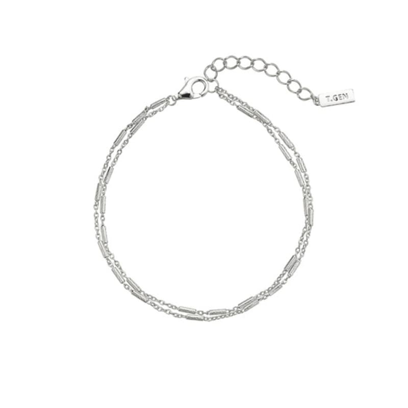 

Tirr Lirr Tizen Maximize Silver White Stick Point Chain Bracelet TBSSVW14061M single type