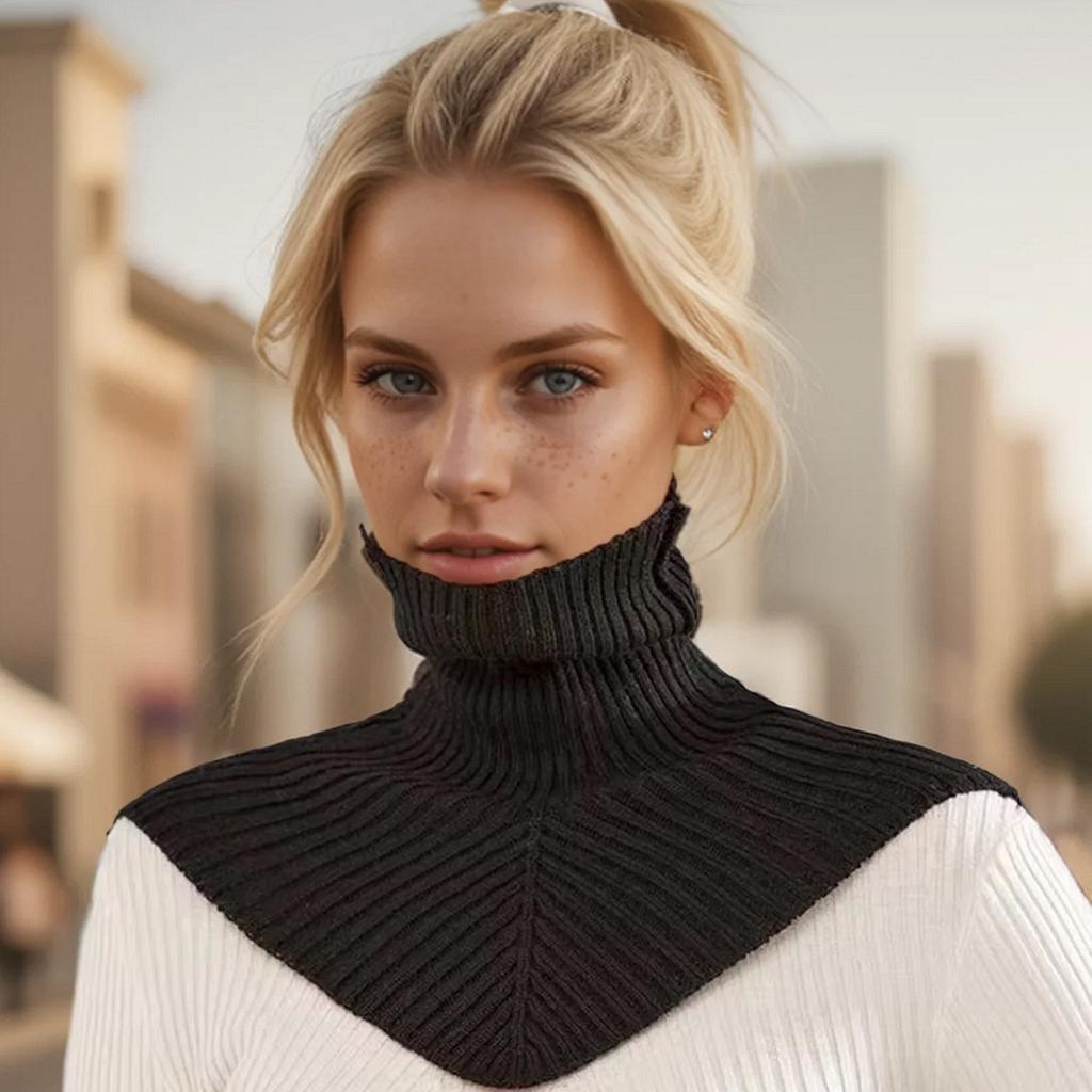 Autumn Winter Knitted Scarf High Lapel Scarf False Collar Wool Neck Protection Scarves Fake Detachablel Warm New  Neckchief