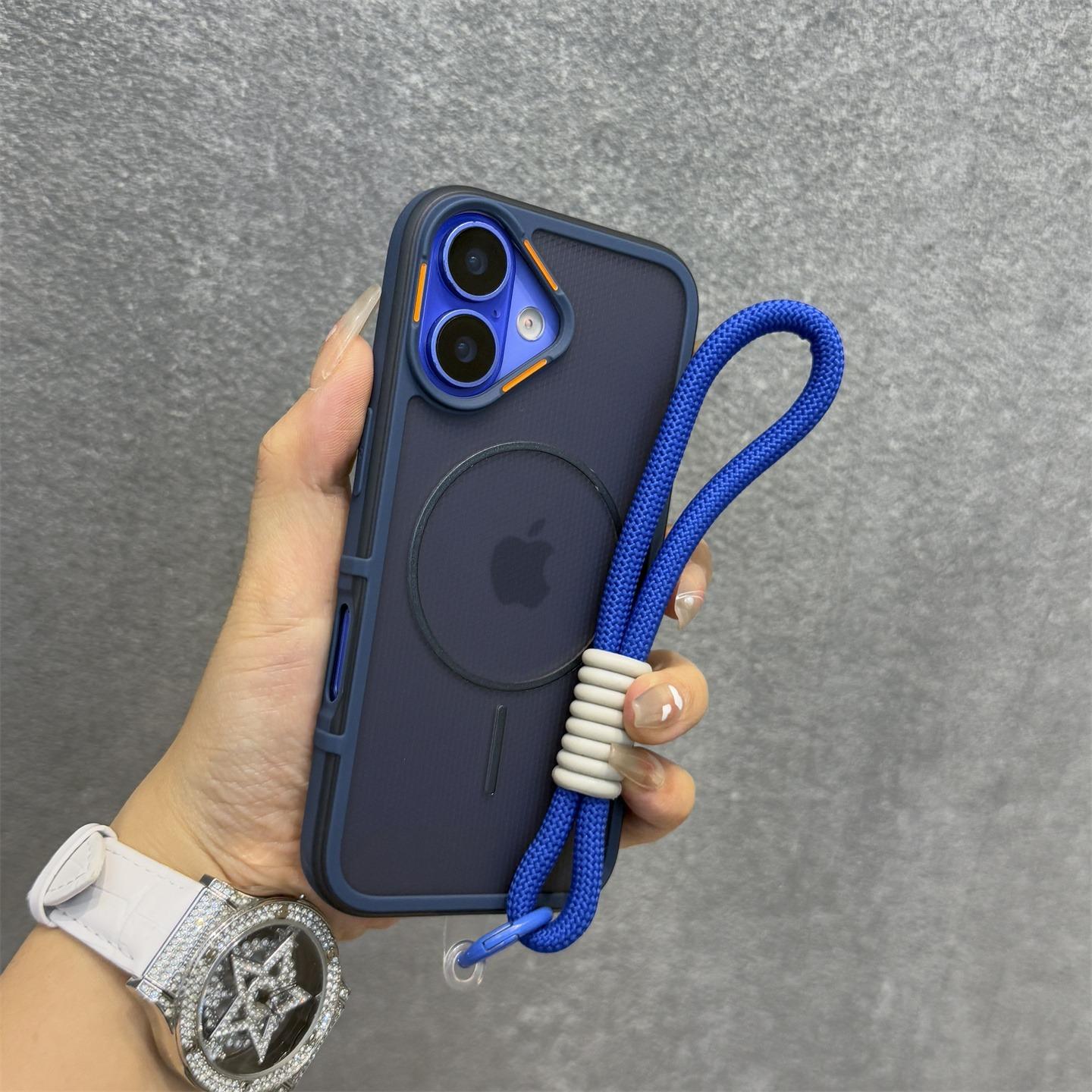 

Роскошный чехол для телефона Magsafe с беспроводной зарядкой для iPhone 11 12 13 14 15 16 Pro Max Plus С ремешком Матовый магнитный бампер For iPhone 12 Pro