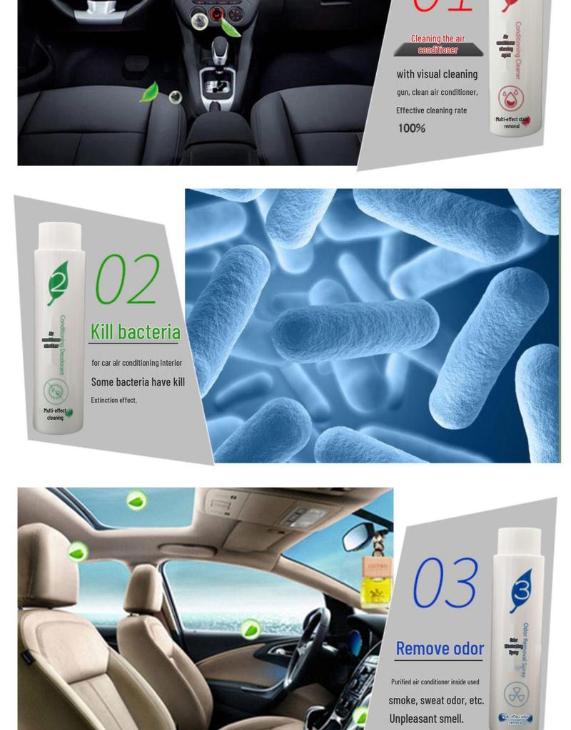 Tool-Free Detergent Cleaning Machine for Car AC: Pipe Endoscope, Ozone Cleaner, Gun Evaporator, Visual Disassembly.