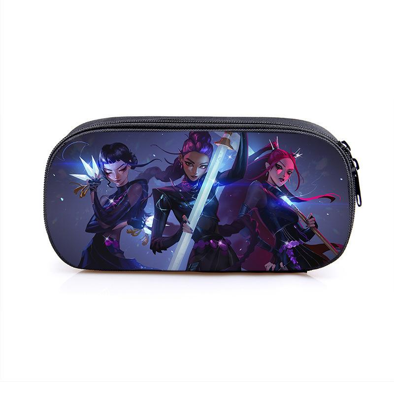 2025 Demon Hunters Cartoon Student Polyester Pencil Bag Secondary Element Stationery Box Fabric Pencil Case Hot